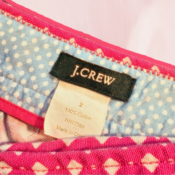Vintage Y2K J. Crew Pink & White Diamond Dot Printed Preppy Mini Skirt Size 2 - Picture 3 of 10